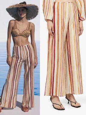 Cult Gaia Kora Wide Leg Silk Blend Pant